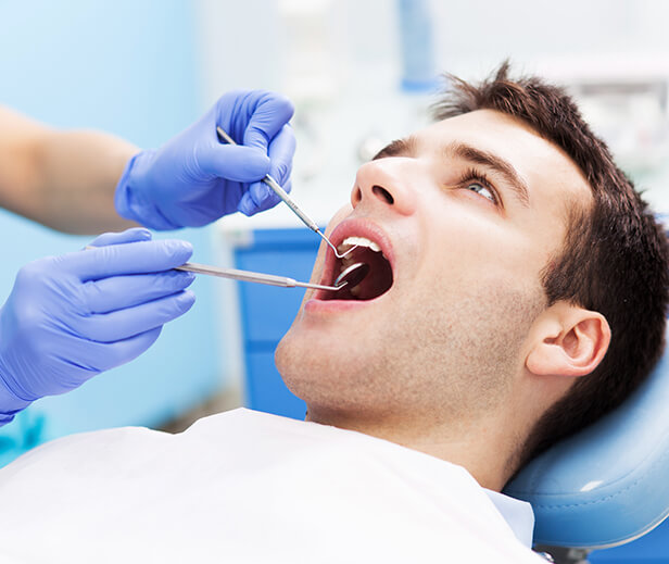 Man receiving dental work